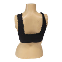 (3 Pack) Genie Bra -  Women's Seamless Lace Bra Small, Black