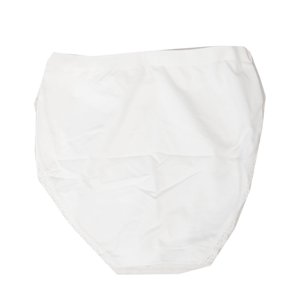 Genie Briefs with Lace Trim - White - 4X