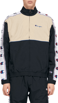 Champion Reverse Weave Full Zip Sweatshirt - Black/Beige - Medium