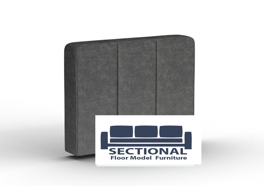 Sectional Side Cover - Charcoal Grey Corded Velvet -  Floor Model