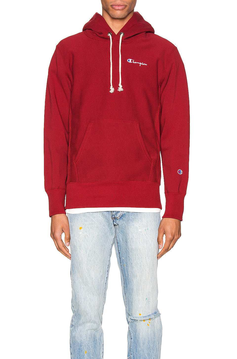 Champion Reverse Weave Small Script Hooded Sweatshirt - Large