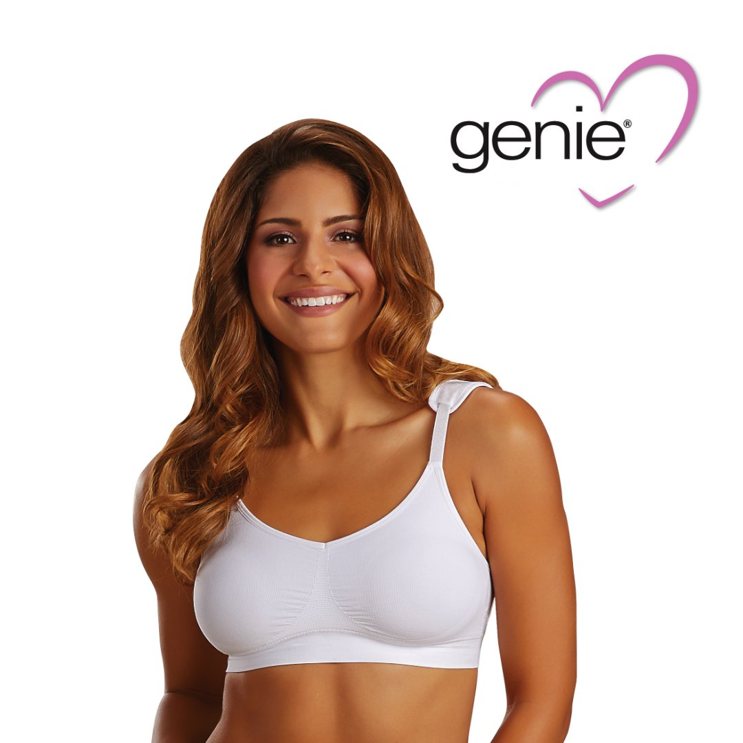 Genie Bra Women's Seamless Zip Front Bra White, Small – SharpPrices