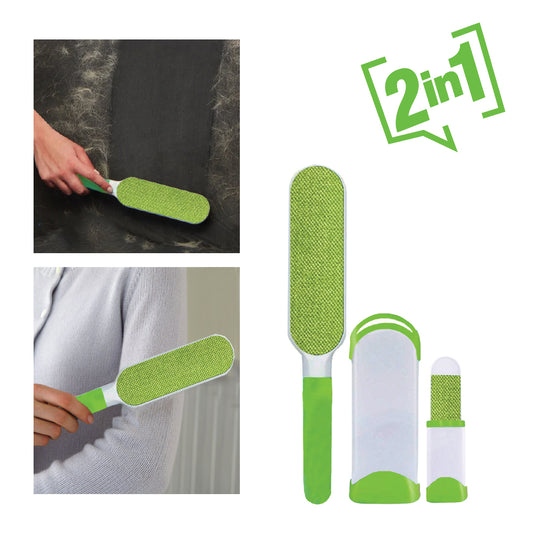 Pet Hair Lint Brush Set W/ Self Cleaning Base Material