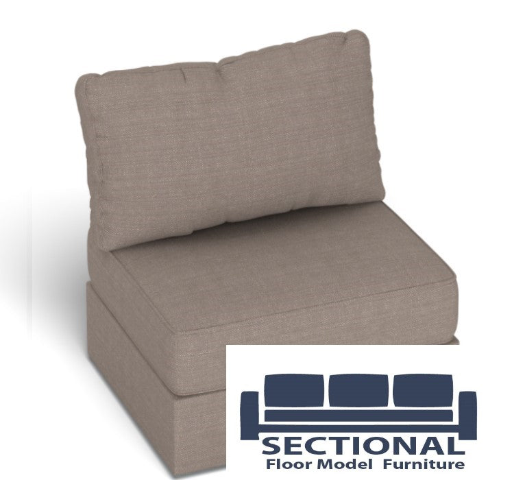 Floor Model Deep Storage Seat Cover Set: Stone Solid Polylinen