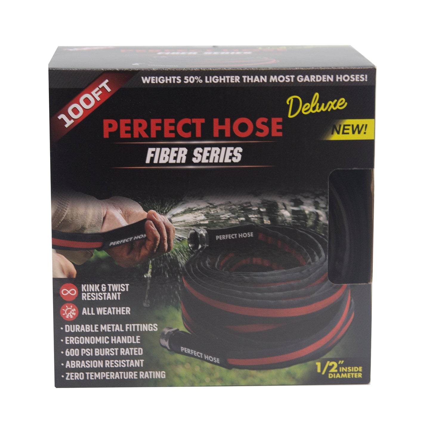 Perfect Hose Deluxe Fiber Optic Series Garden Hose, 100'