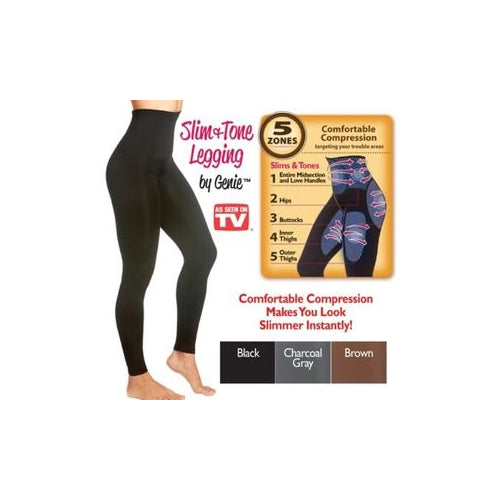 Genie Women's High Waist Seamless Slim and Tone Leggings XL, Charcoal
