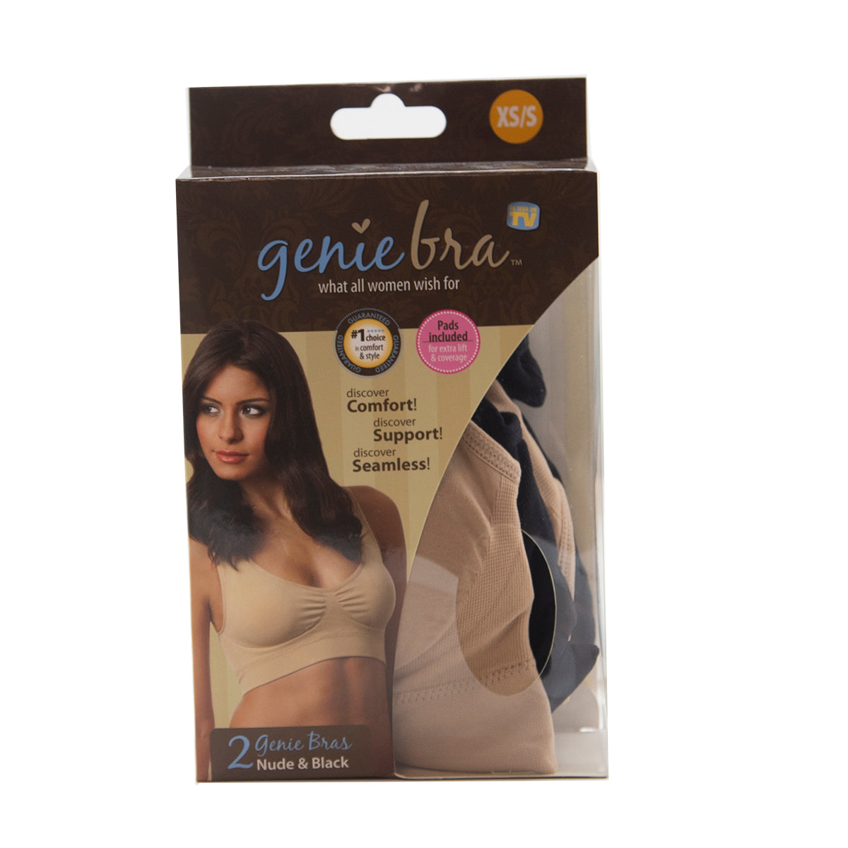Genie Bra 2-Pack Misses XS One Size Black/Nude – SharpPrices
