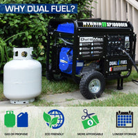 DuroMax XP10000EH 10,000-Watt Electric Start Dual Fuel Hybrid Portable Generator