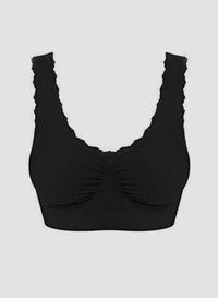 (3 Pack) Genie Bra -  Women's Seamless Lace Bra Small, Black