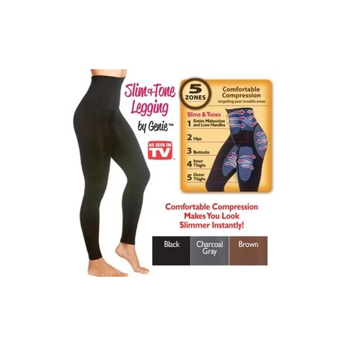 (2 Pack) Genie Slim and Tone Leggings - Charcoal - Medium