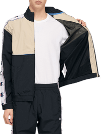 Champion Reverse Weave Full Zip Sweatshirt - Black/Beige - Medium