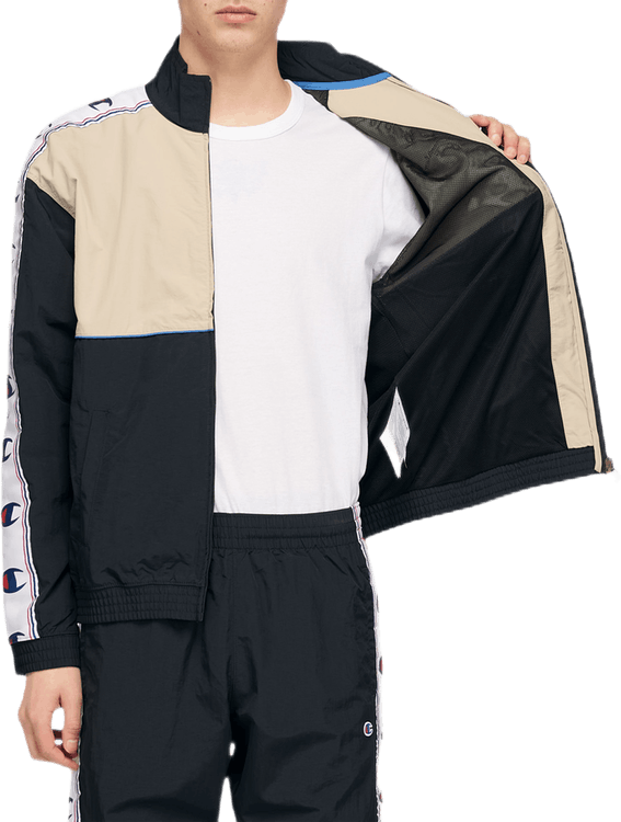 Champion Reverse Weave Full Zip Sweatshirt - Black/Beige - X-Large