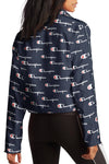 Champion Women's Zipper Tape Cropped Coaches Jacket - Large