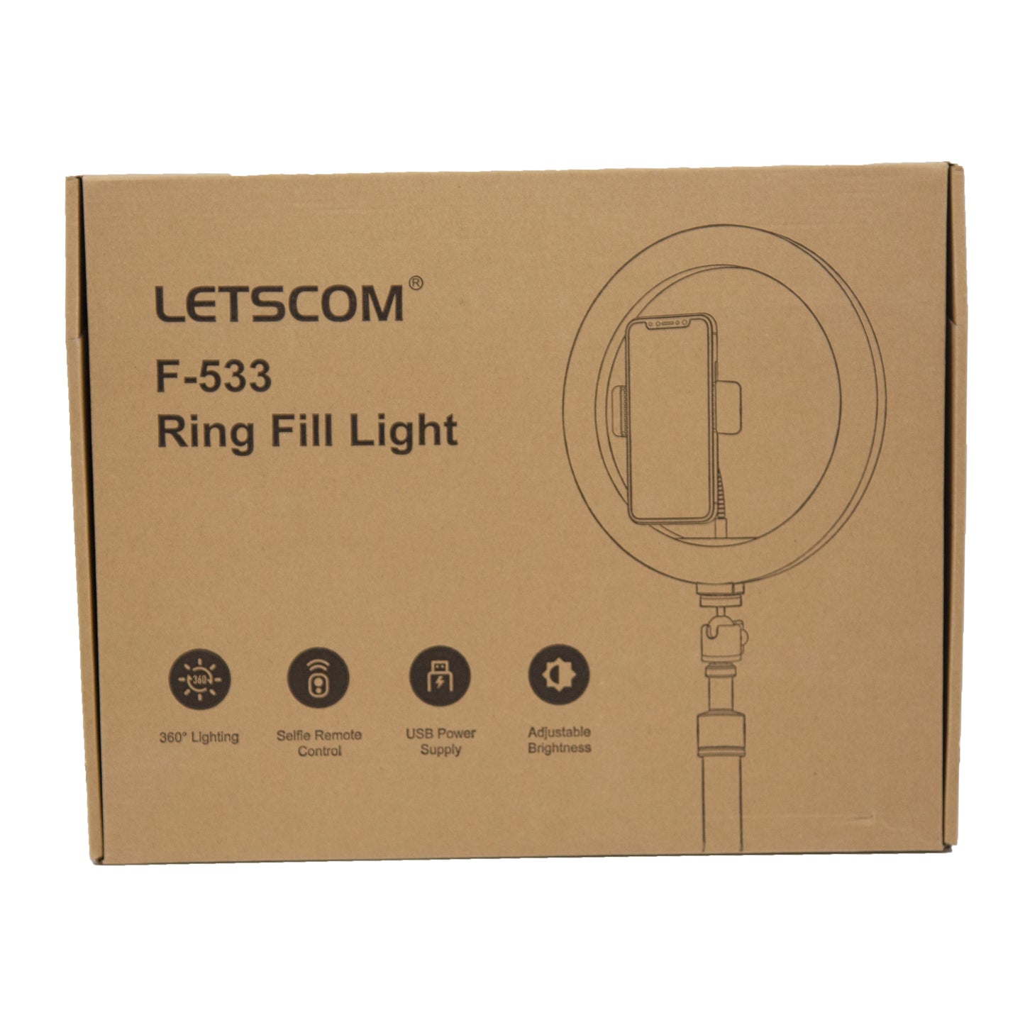 Letscom 10.2" Selfie Ring Fill Light With Tripod