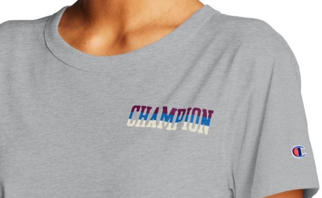 Champion Women's Original 3 Color Script Tee - Large