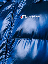 Champion Hooded Logo Puffer Jacket - Medium