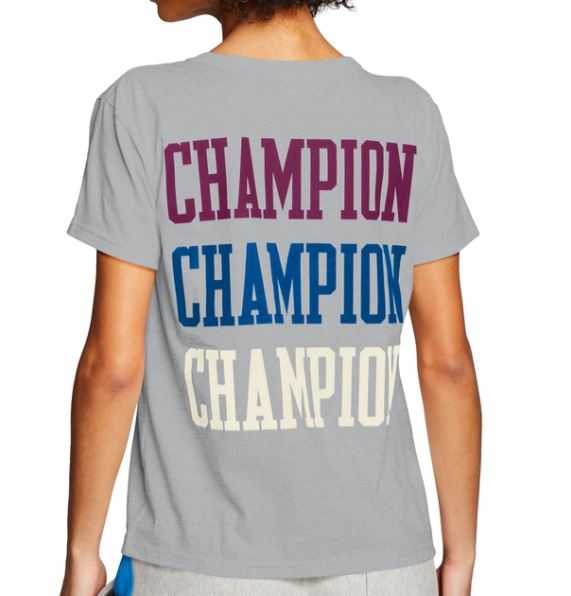 Champion Women's Original 3 Color Script Tee - Large