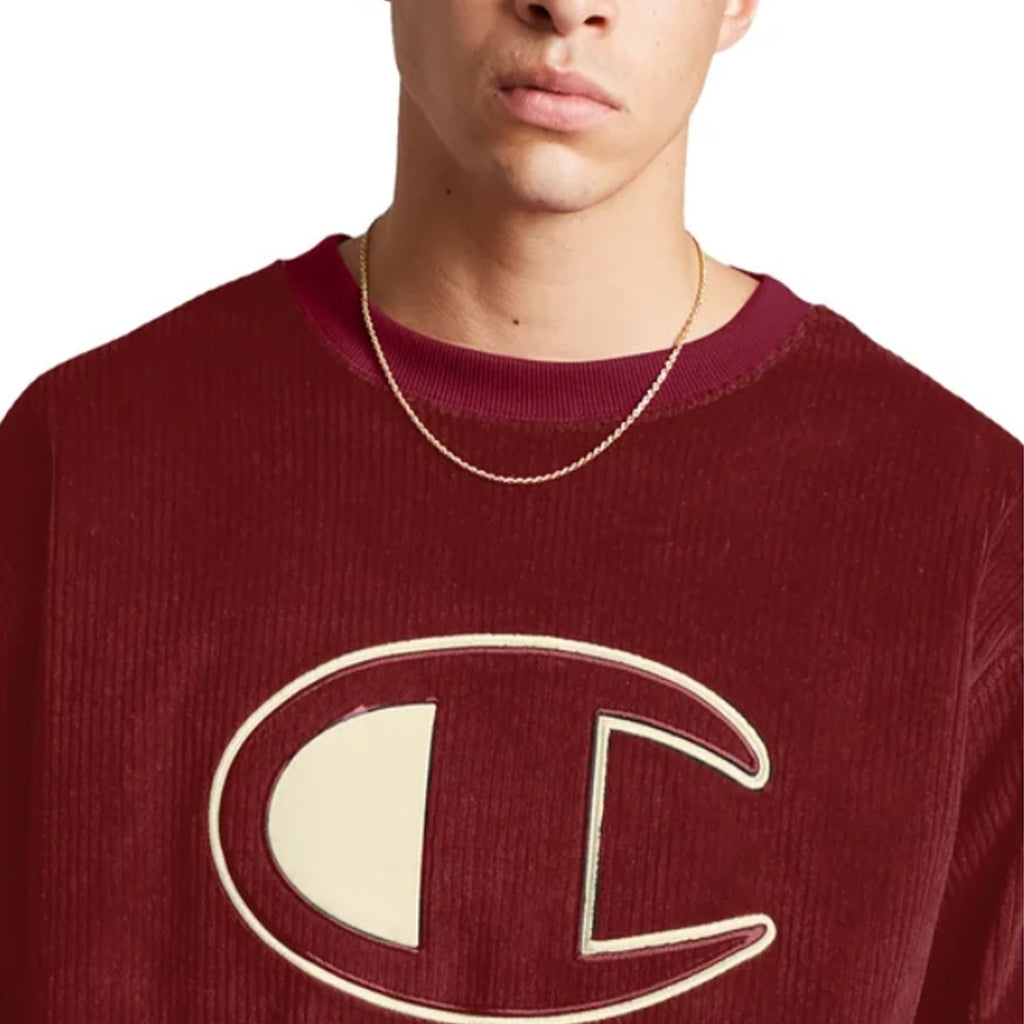 Champion Life Corduroy Crew, C Logo (Cherry Pie) - Large