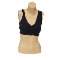 (3 Pack) Genie Bra -  Women's Seamless Lace Bra Small, Black