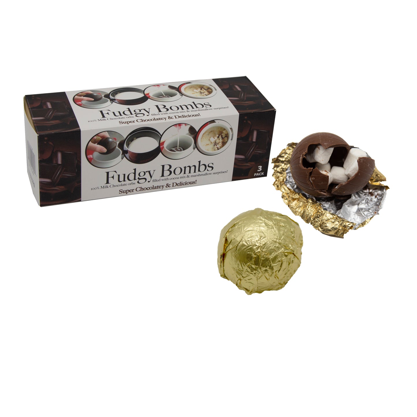 Fudgy Bombs Hot Chocolate Cocoa Bombs - 3 Pack