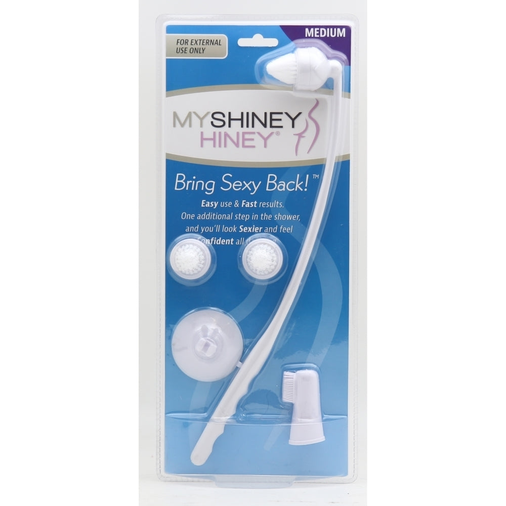My Shiney Hiney Softer Medium Bristle Personal Cleansing Kit - White