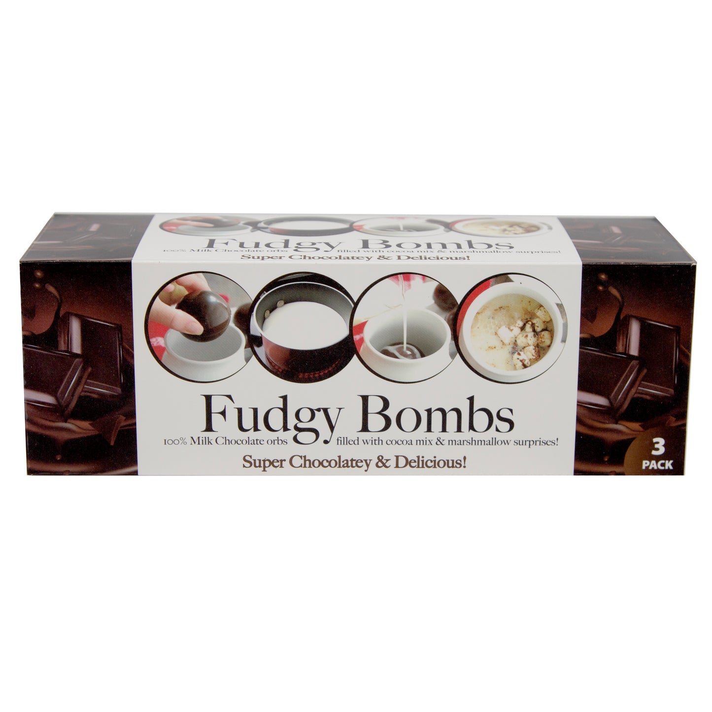 Fudgy Bombs Hot Chocolate Cocoa Bombs - 3 Pack