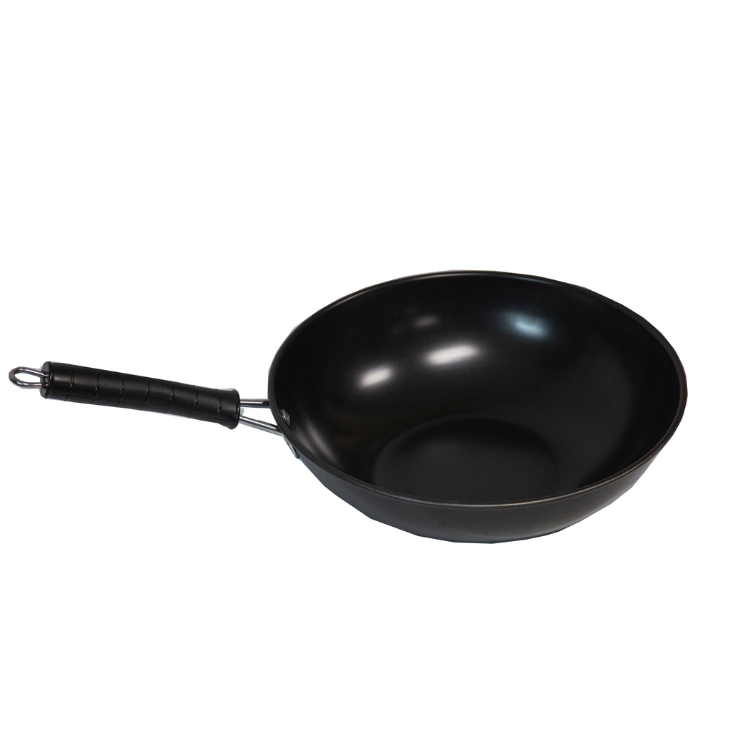 Home Innovations 12" Carbon Steel Wok - Black