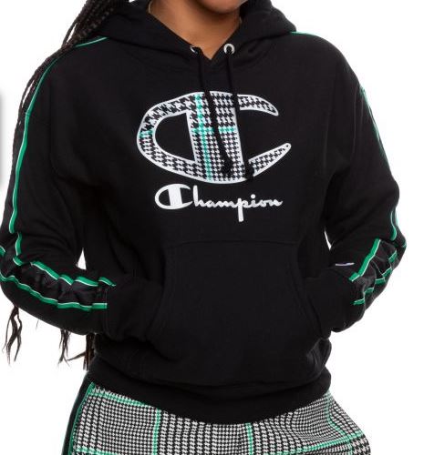Champion Women's Reverse Weave Houndstooth Logo Pullover Hoodie - Large