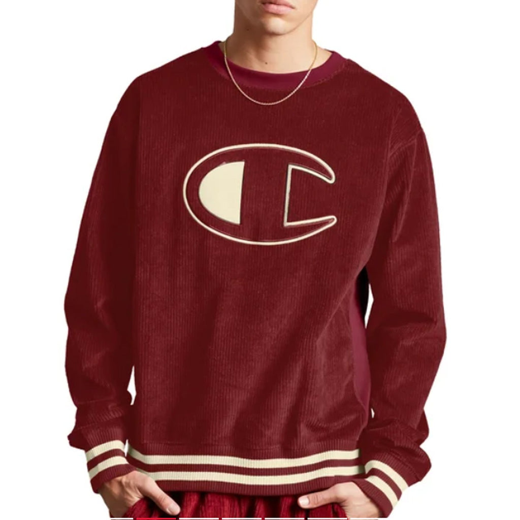 Champion Life Corduroy Crew, C Logo (Cherry Pie) - Large