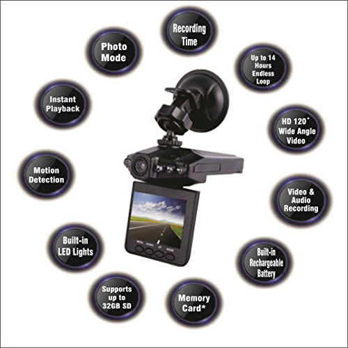 Dash Cam Pro As Seen On TV Black Portable HD Video/Audio Recorder