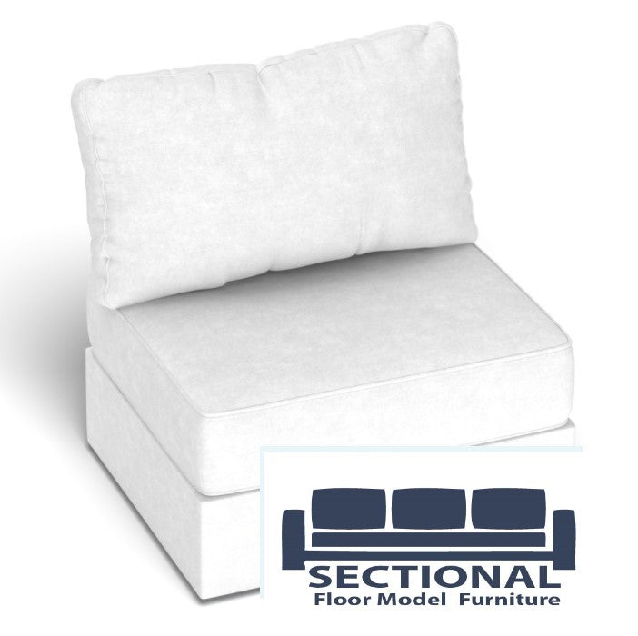 Floor Model Sky Grey Corded Velvet Deep Storage Seat Cover
