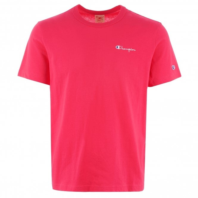 Champion Reverse Weave Script Crewneck Tee - Pretty Coral - Medium