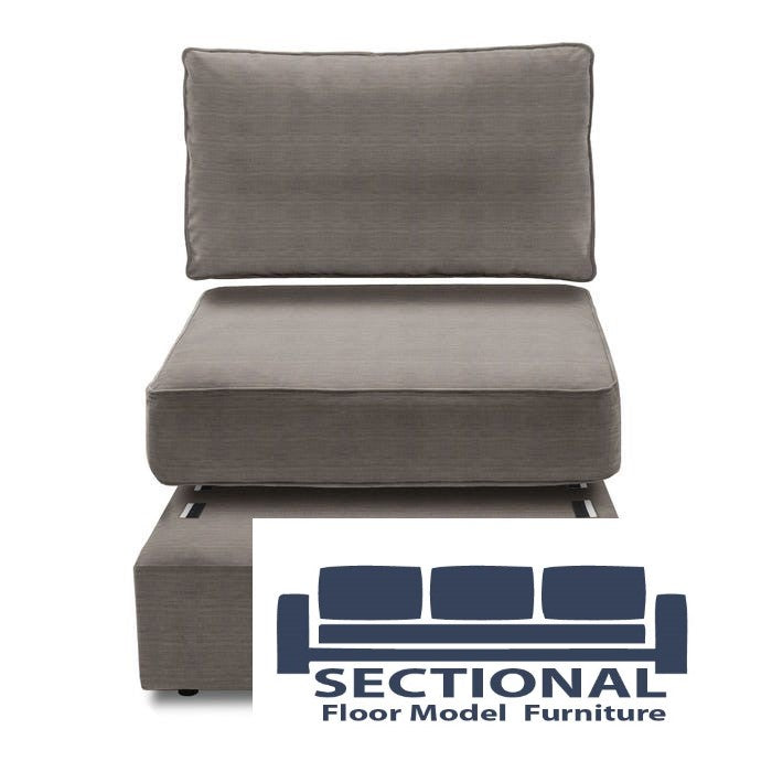 Floor Model Grey Slub Tweed Storage Seat Cover