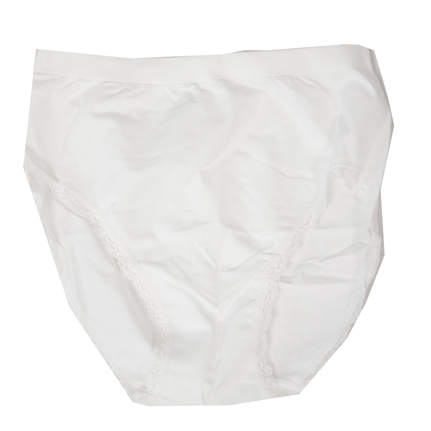 Genie Briefs with Lace Trim - White - 2X