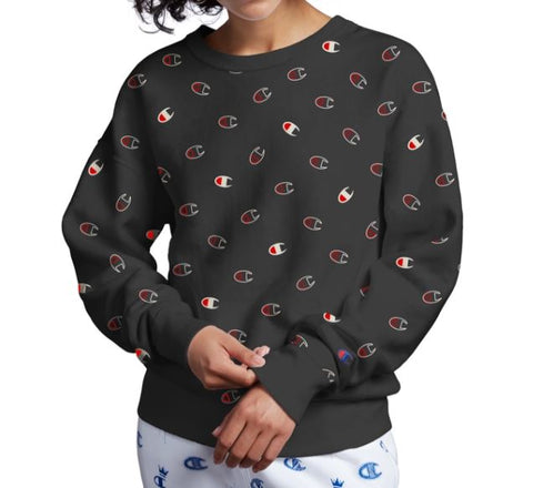 Champion Women's Reverse Weave Crew - Tossed C Logos - Medium